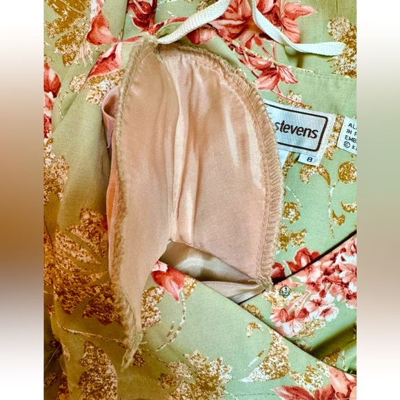 🌹KARIN STEVENS🌹 VTG FLORAL ATTACHED JACKET MULTI LOOKS PEARL BUTTON TEA DRESS - Picture 10 of 13